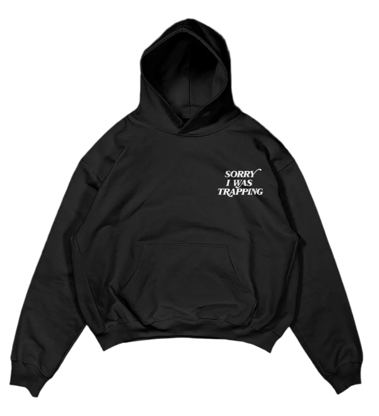 Sorry I Was Trapping Black Vintage Angle Hoodie & Sweat Pants Set