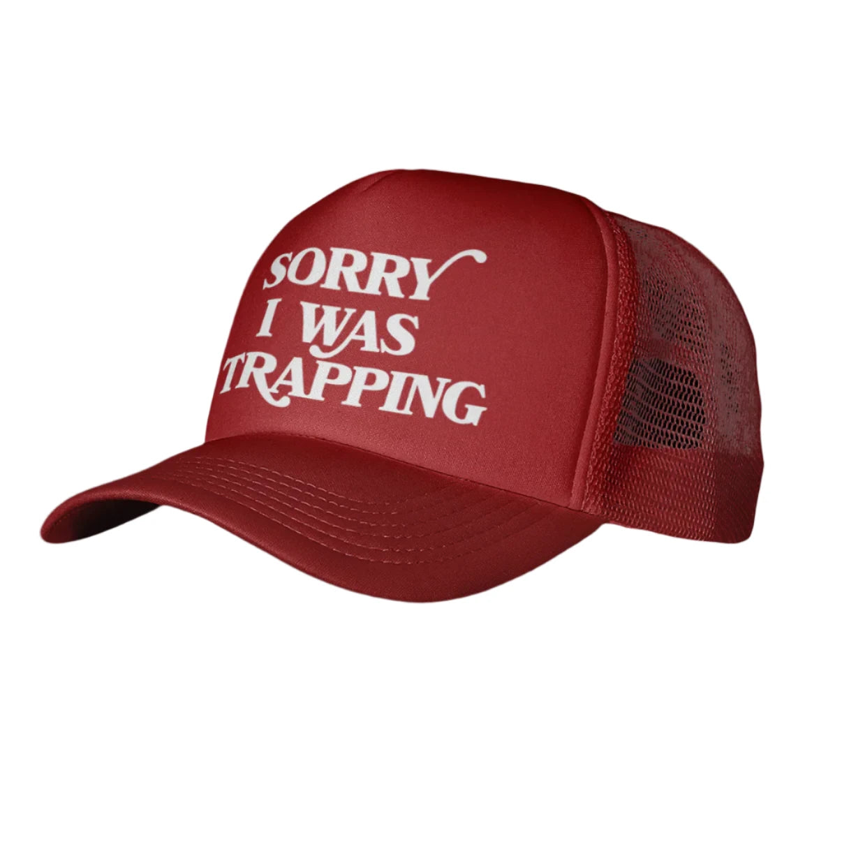 Sorry I Was Trapping Foam Red Trucker