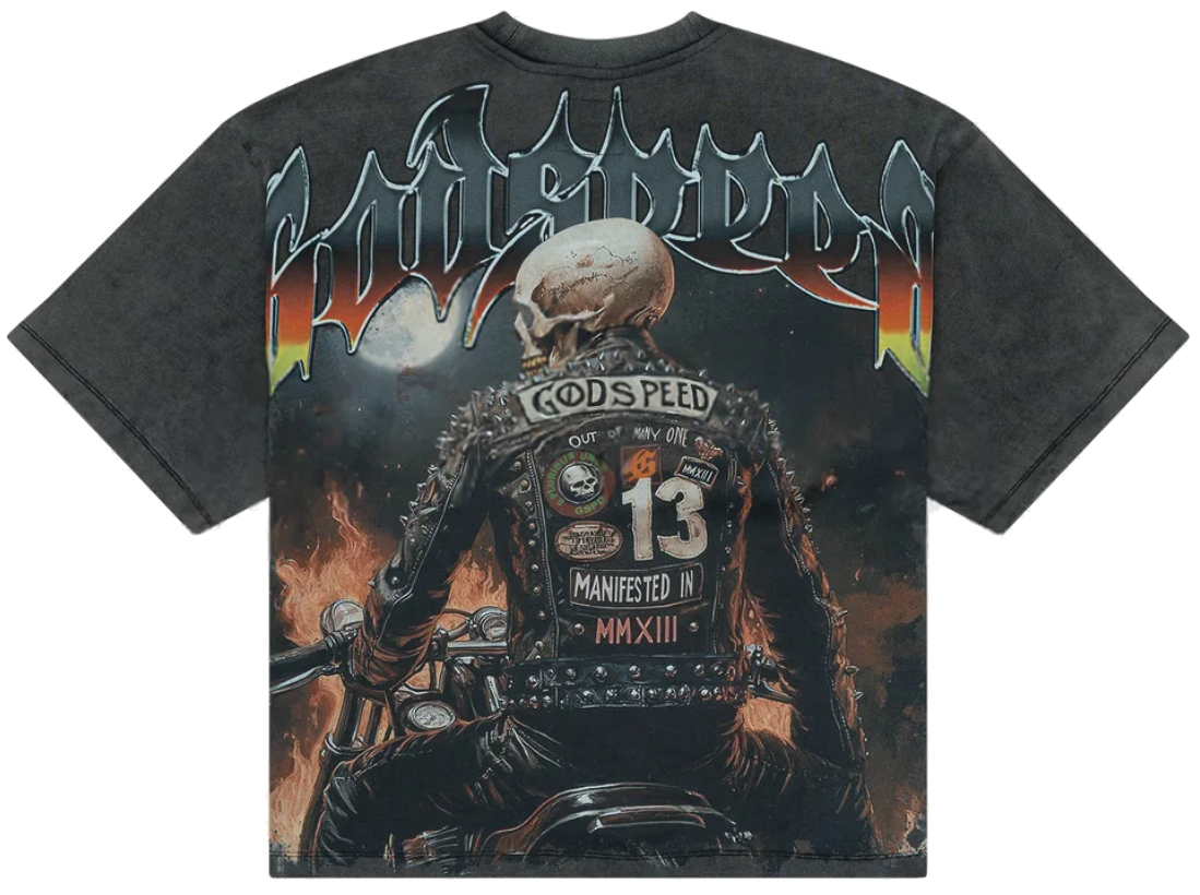 Godspeed Biker Nation Tee Black Wash