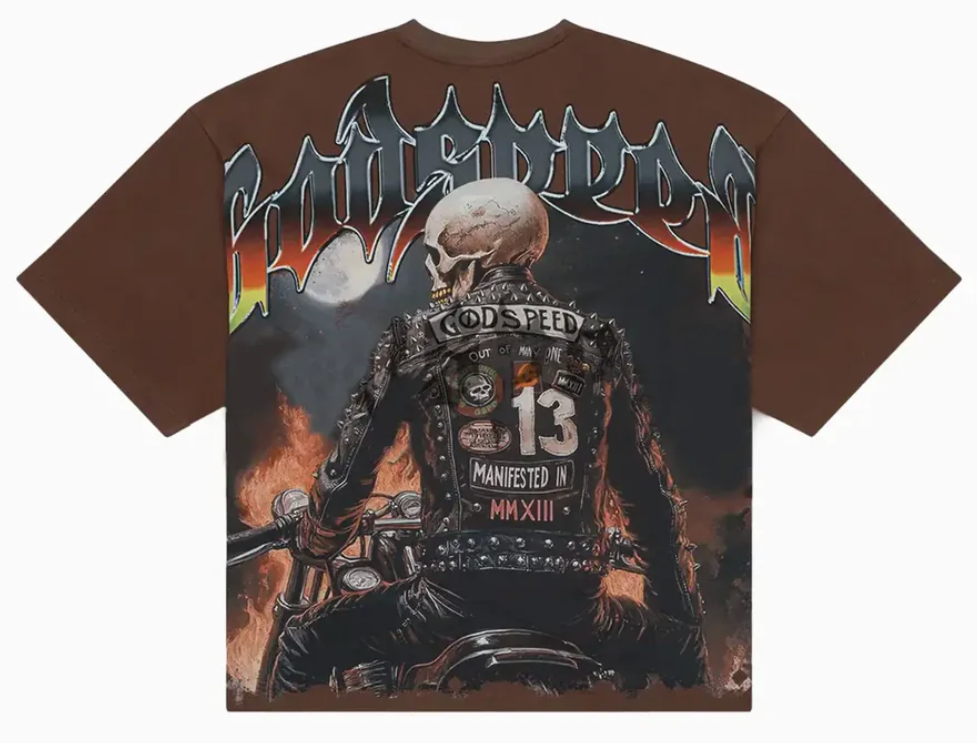 Godspeed Biker Nation Tee Brown