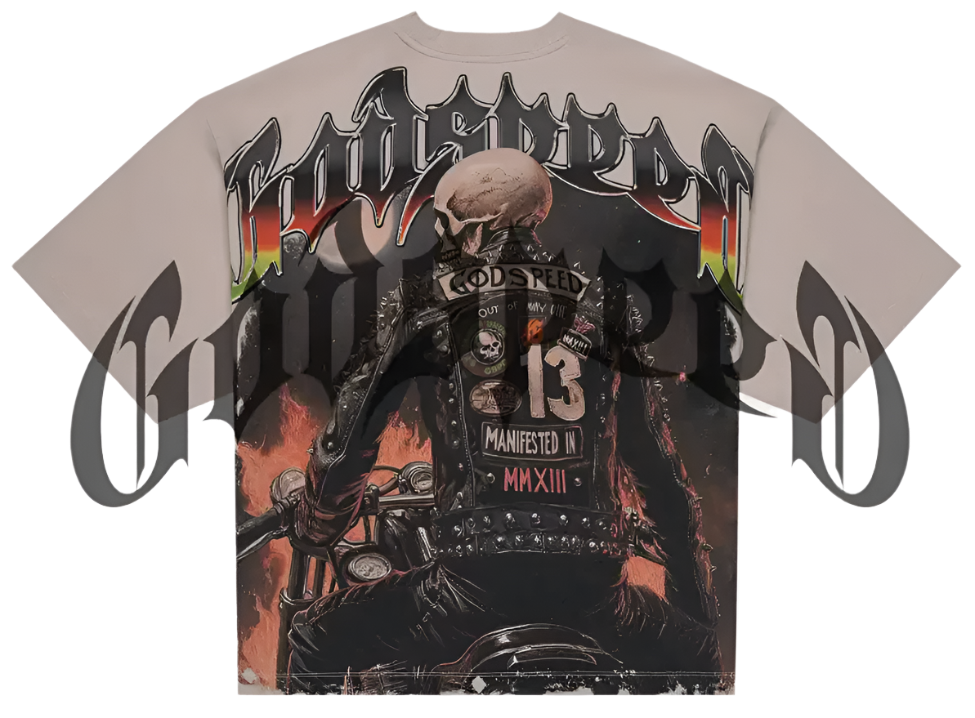 Godspeed Biker Nation Tee Clay