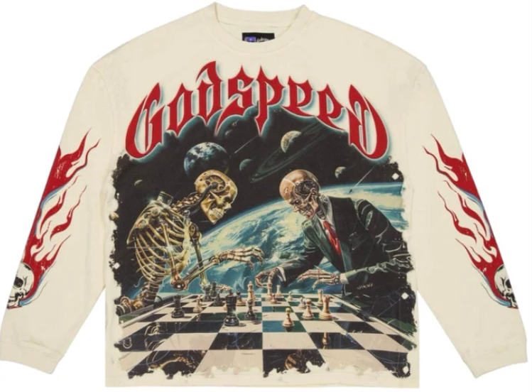 Godspeed Checkmate LS T Shirt (Bone)