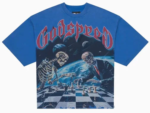 Godspeed Checkmate Tee Blue Wash