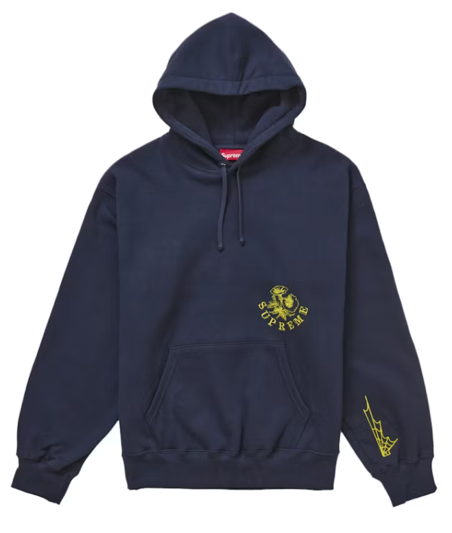 Supreme Wild Embroidered Hooded Sweatshirt Navy