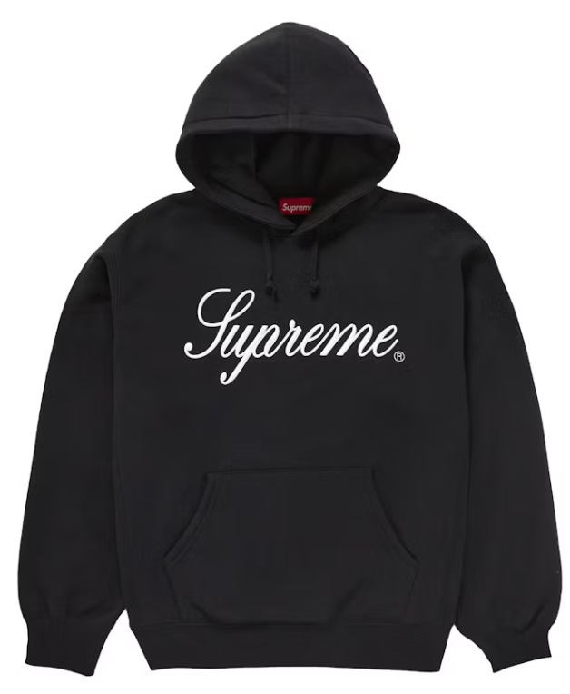 Supreme Embroided Script Hooded Black