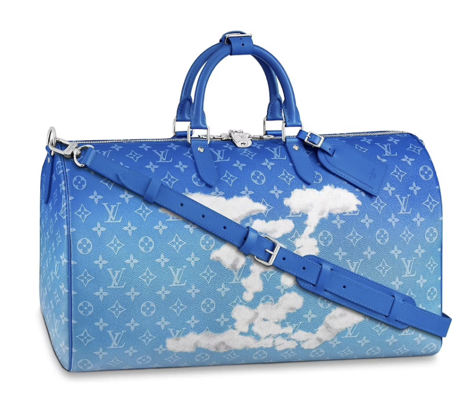 Louis Vuitton Keepall Bandouliere Clouds Monogram 50 Blue