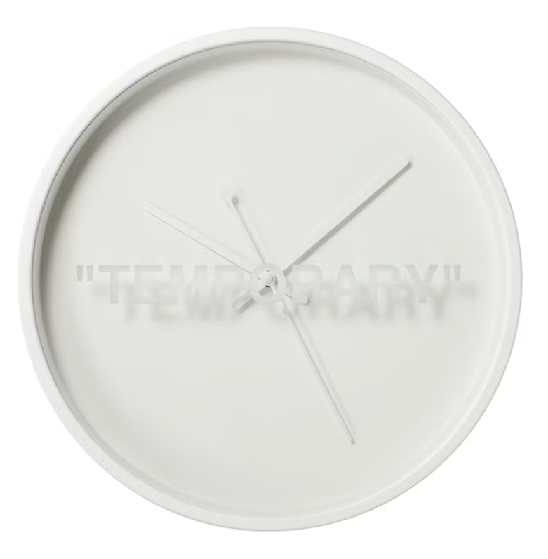 Virgil Abloh x IKEA MARKERAD "TEMPORARY" Wall Clock