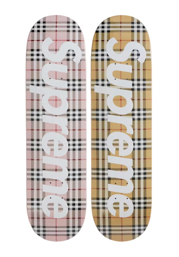 Supreme Burberry Skateboard Deck Set