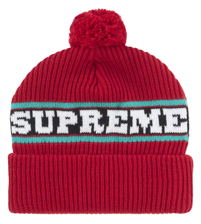 Supreme Big Stripe Beanie (FW24) Red