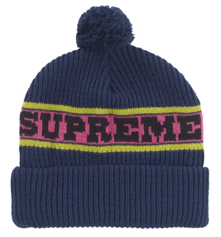 Supreme Big Stripe Beanie (FW24) Navy