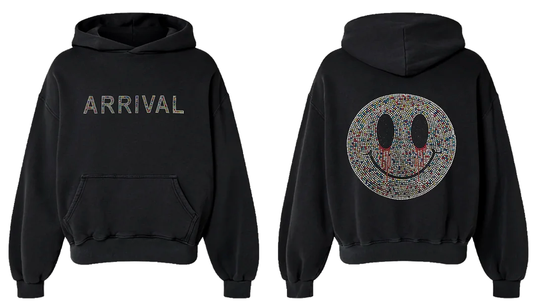 Arrival Worldwide  Rhinestone Smiley Pullover 2.0 Black