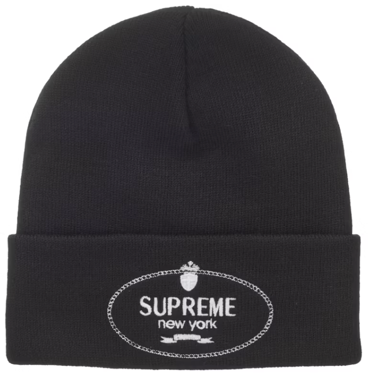 Supreme Crest Beanie Black