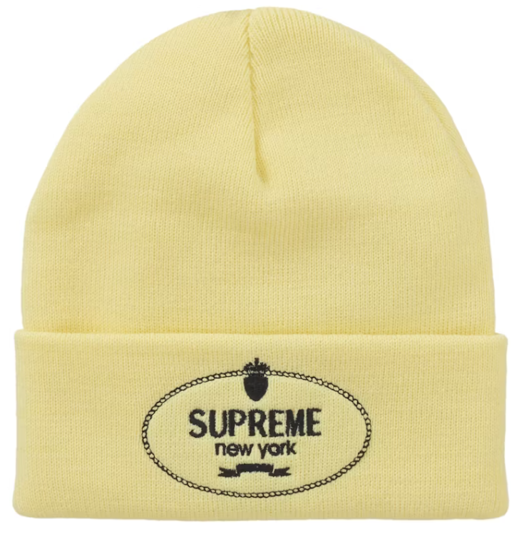 Supreme Crest Beanie Pale Yellow