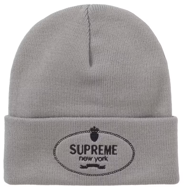 Supreme Crest Beanie Grey