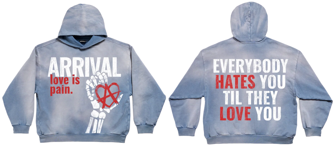 Arrival Worldwide Love Is Pain Pullover Blue