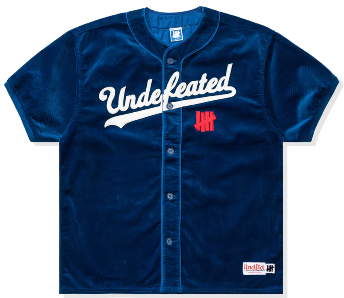UNDEFEATED Corduroy Baseball Jersey Blue