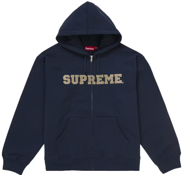 Supreme Collegiate Applique Zip Up Hooded Sweatshirt