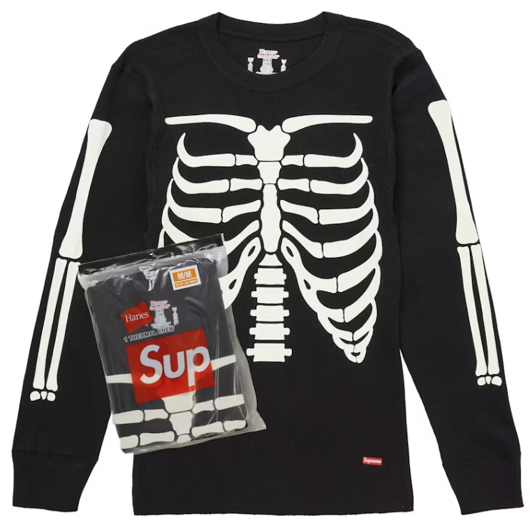 Supreme Hanes Bones Thermal Crew FW25 (1 Pack) Black