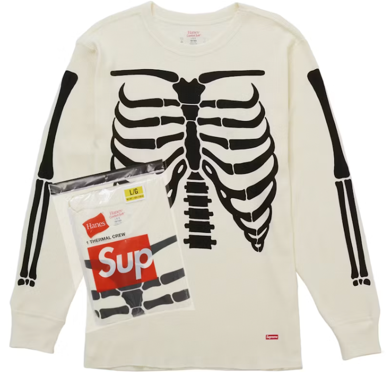 Supreme Hanes Bones Thermal Crew FW25 (1 Pack) White