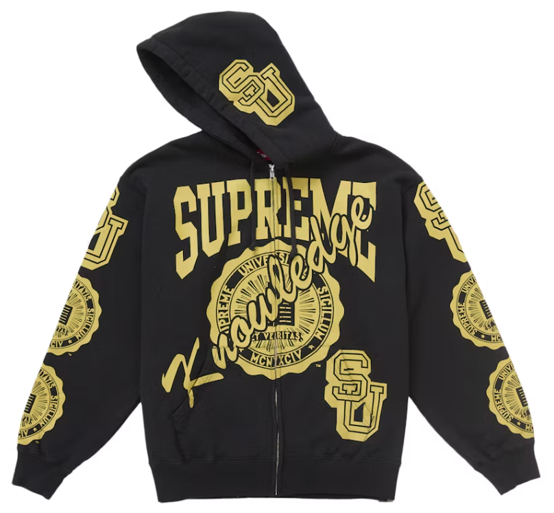 Supreme Knowledge Reigns Zip Up Hooded Sweatshirt