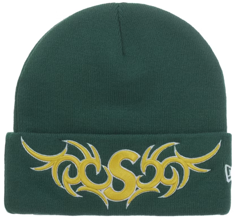 Supreme New Era Tribal S Logo Beanie Green