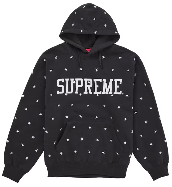 Supreme Stars Studded Hooded Sweatshirt Black