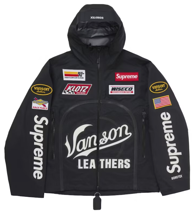Supreme Vanson Leathers GORE-TEX Shell Jacket Black