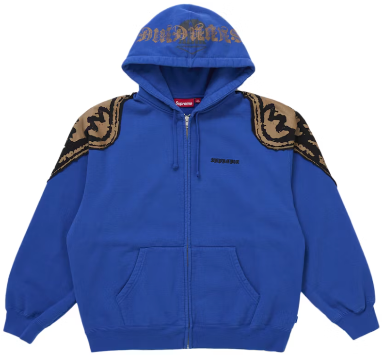 Supreme Wings Zip Up Hooded Sweatshirt (FW25) Royal