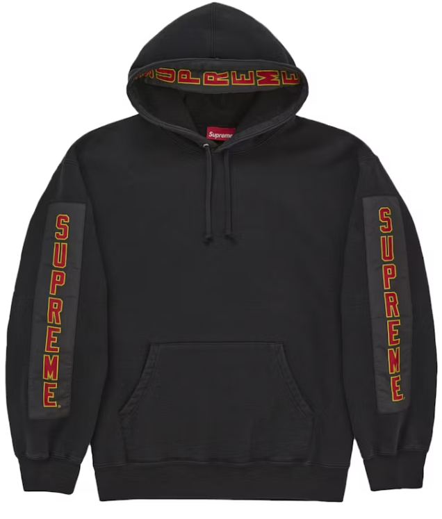 Supreme Woven Patches Hooded Sweatshirt Black