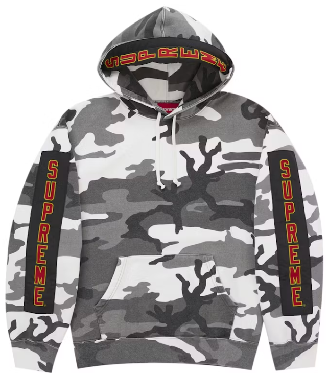 Supreme Woven Patches Hooded Sweatshirt Snow Camo