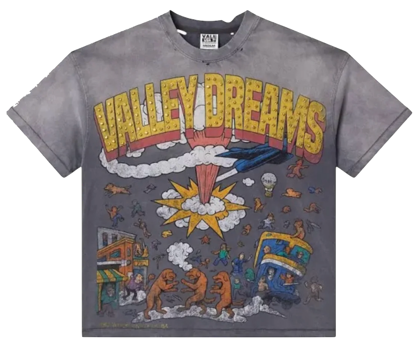 Vale Forever Faded Chaos Bling Tee 'Gray'