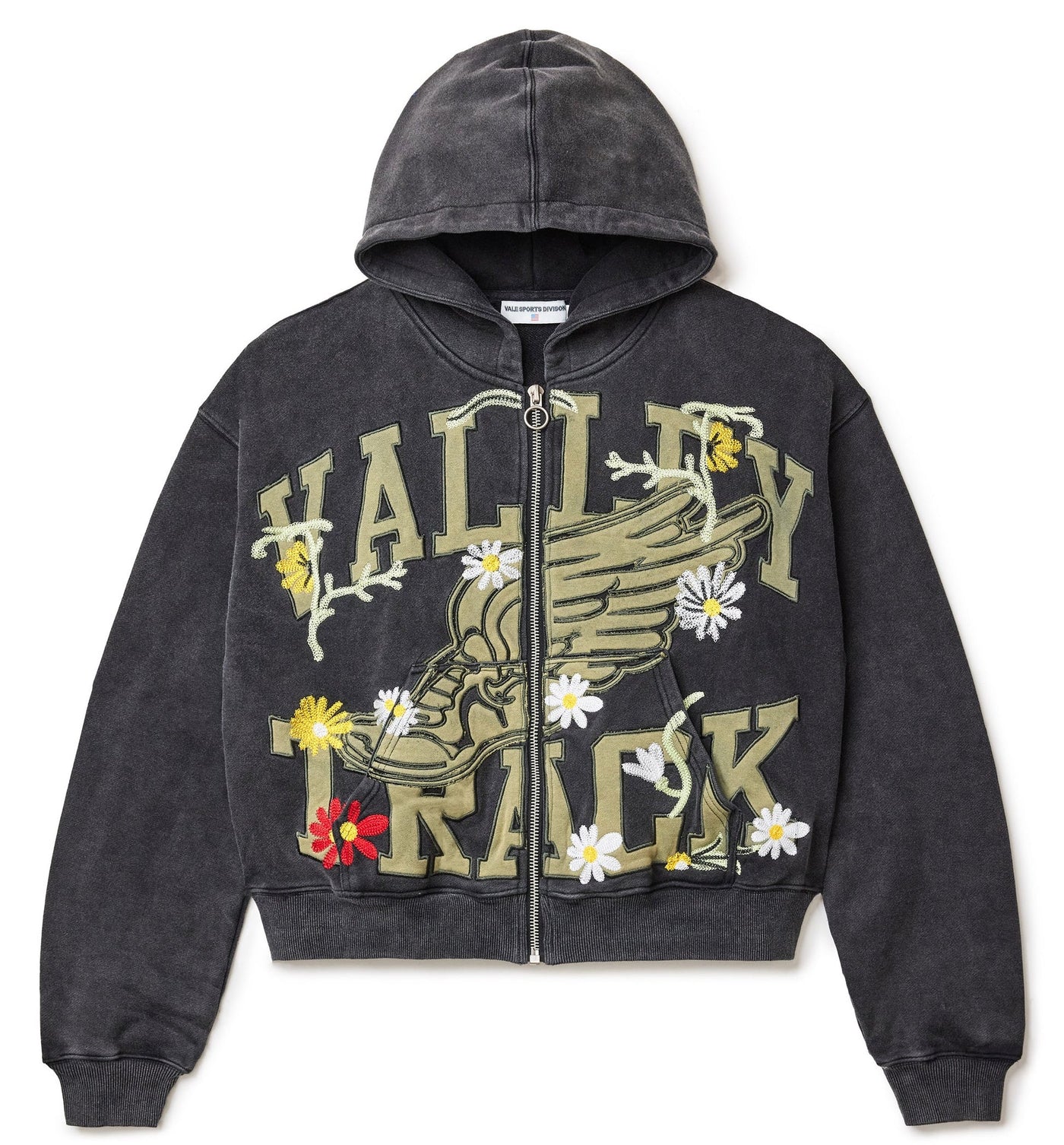 Vale Hamony Garden Zip Up Hoodie Black