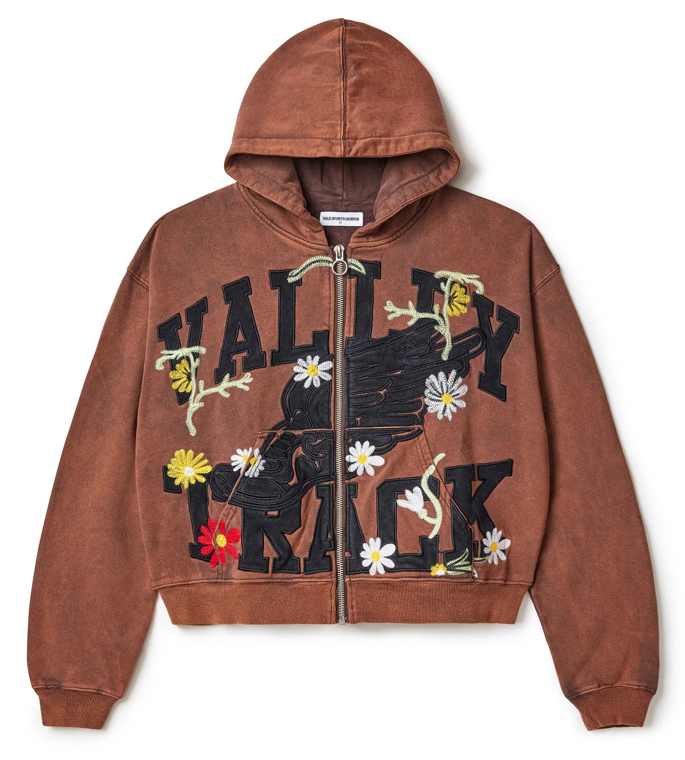 Vale Hamony Garden Zip Up Hoodie Brown