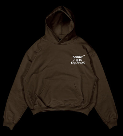 Sorry I Was Trapping Brown Vintage Angel Hoodie & Sweat Pants Set